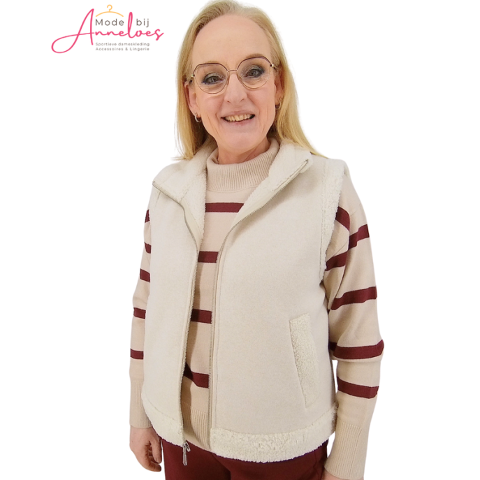 Tom Tailor bodywarmer teddy rits Beige